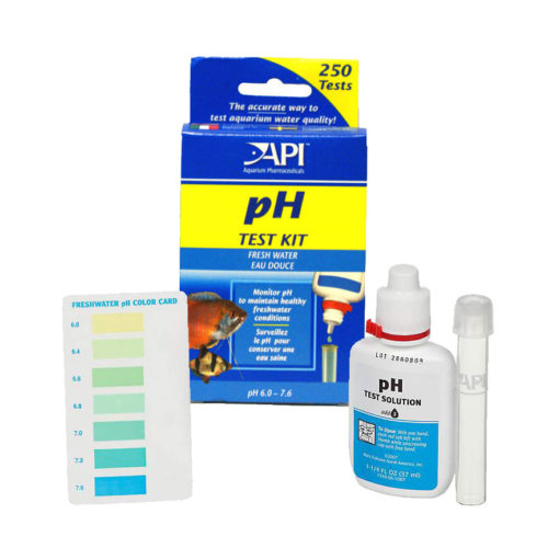 图片pH测试箱装瓶测试管和淡水pH色卡