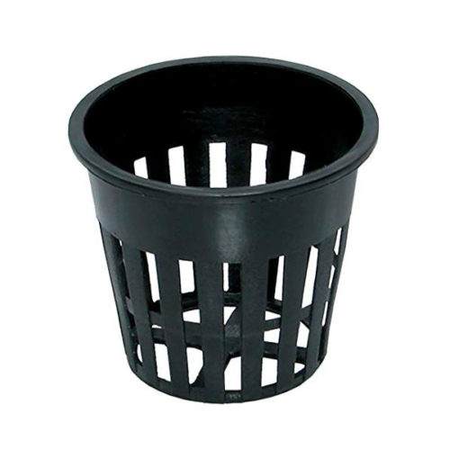 Photo of black plastic, slotted cup with rim, 2